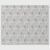 Papier Cadeau Chien dalmate Noël Chapeau de Noël (Plat)