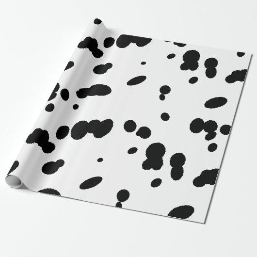 Papier Cadeau Chien dalmate noir et blanc Imprimer (Déroulé)