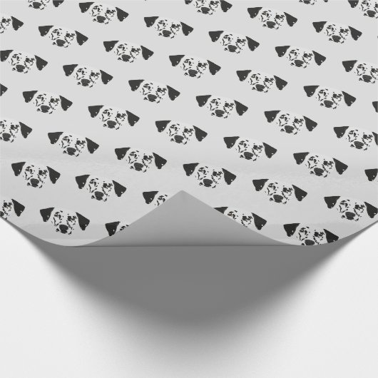 Papier Cadeau Chien dalmate tacheté noir (Coin)