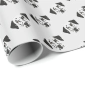 Papier Cadeau Chien dalmate tacheté noir (Coin rond)