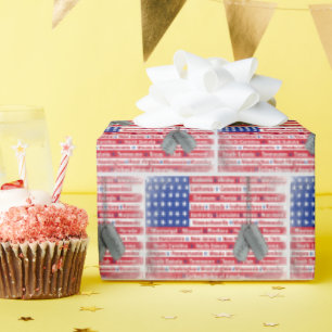 Papier Cadeau Chien d'anniversaire Tags pour un soldat militaire