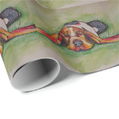 Papier Cadeau Chien de basset-hound de sommeiller (Coin rond)