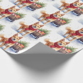Papier Cadeau Chien de berger australien à queue courte à l'aqua (Coin)