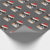 Papier Cadeau Chien de boîte de Noël (Coin)