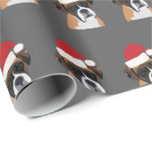 Papier Cadeau Chien de boîte de Noël (Coin rond)