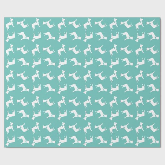 Papier Cadeau Chien de Boston Terrier Puppy (Plat)