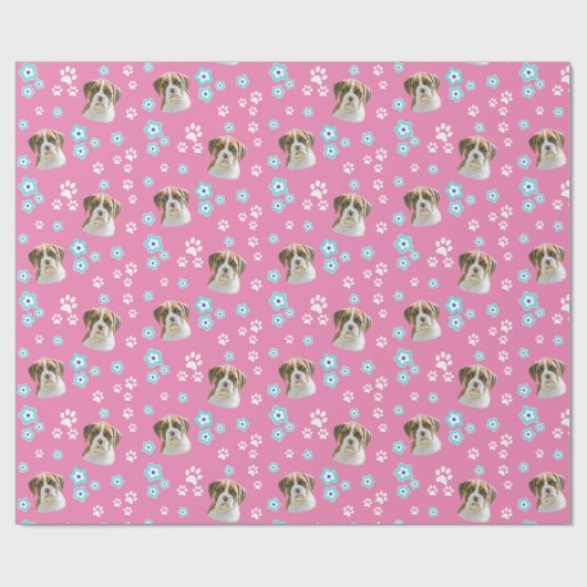 Papier Cadeau Chien de boxe (Plat)