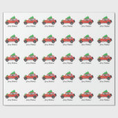 Papier Cadeau Chien de boxe conduisant une voiture - Arbre de No (Plat)