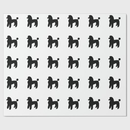 Papier Cadeau Chien de caniche (Plat)