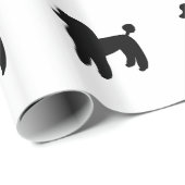 Papier Cadeau Chien de caniche (Coin rond)
