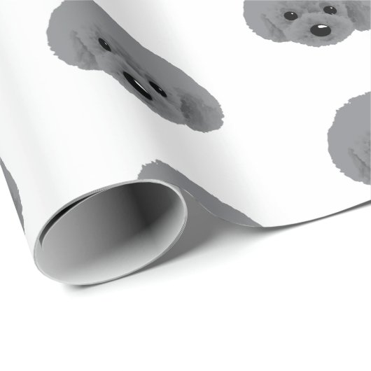 Papier Cadeau Chien de caniche (Coin rond)