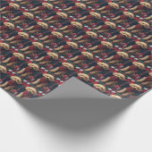 Papier Cadeau Chien de caniche avec cadeaux de Noël cheminée (Coin)