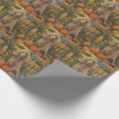 Papier Cadeau Chien de canicule moisson d'automne Thanksgiving (Coin)