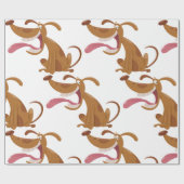 Papier Cadeau Chien de caricature avec grand sourire et langue d (Plat)