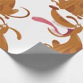 Papier Cadeau Chien de caricature avec grand sourire et langue d