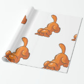 Papier Cadeau Chien de chasse orange (Déroulé)