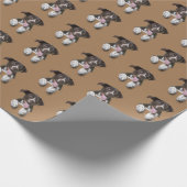 Papier Cadeau chien de chien sur brun (Coin)
