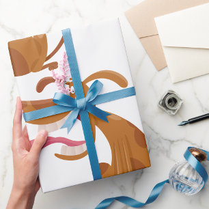 Papier Cadeau Chien de dessin avec langue sortie