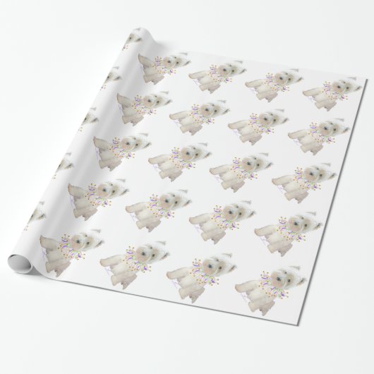 Papier Cadeau Chien de fête (Déroulé)
