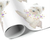 Papier Cadeau Chien de fête (Coin rond)