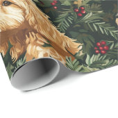 Papier Cadeau Chien de Goldendoodle pin de Noël (Coin rond)