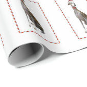 Papier Cadeau Chien de lévrier de vacances de Noël (Coin rond)