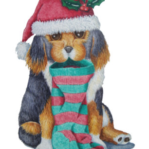 Papier Cadeau chien de marionnette mignon noir et brun de noël