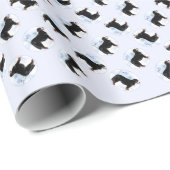 Papier Cadeau Chien de montagne Noel Bernese (Coin rond)