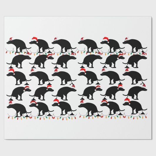 Papier Cadeau Chien de Noël (Plat)