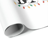 Papier Cadeau Chien de Noël (Coin rond)