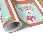 Papier Cadeau Chien de Noël (Coin rond)