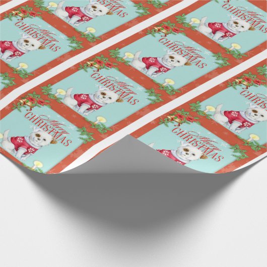 Papier Cadeau Chien de Noël (Coin)