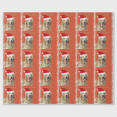 Papier Cadeau Chien de Noël (Plat)