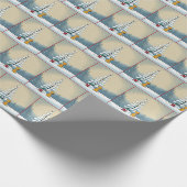 Papier Cadeau Chien de Noël avec arbre de Noël (Coin)