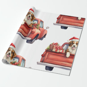 Papier Cadeau Chien de Noël avec papier d'enveloppement cadeaux