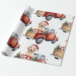 Papier Cadeau Chien de Noël avec papier d'enveloppement cadeaux