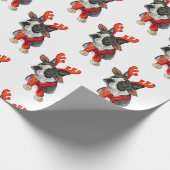 Papier Cadeau Chien de Noël Boston (Coin)