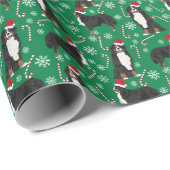 Papier Cadeau Chien de Noël de Bernese Mountain Dog (Coin rond)