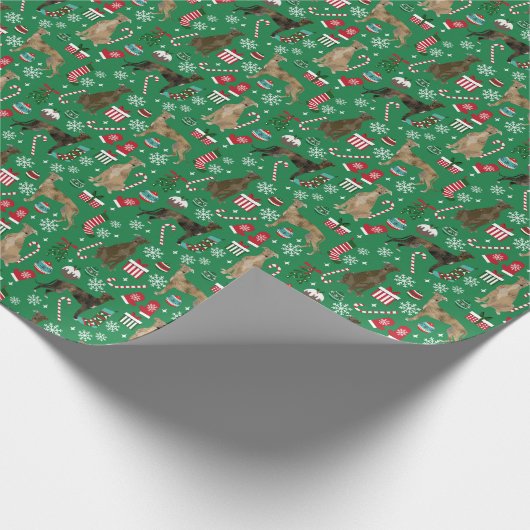 Papier Cadeau Chien de Noël de Brindle Greyhounds (Coin)