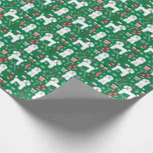 Papier Cadeau Chien de Noël de la canicule blanche