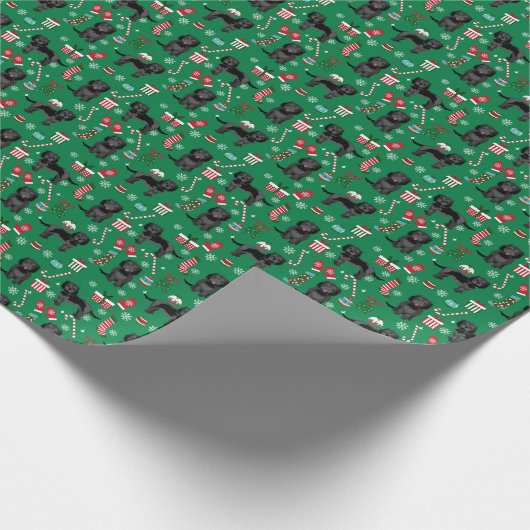 Papier Cadeau Chien de noël du Cockapou noir (Coin)