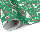 Papier Cadeau Chien de noël du Pointeur anglais (Coin rond)