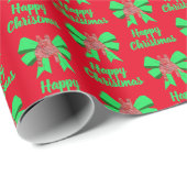 Papier Cadeau Chien de Noël Français Chien de Noël & Chien Vert  (Coin rond)