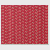 Papier Cadeau Chien de Noël Français Chien mignon Silhouette Rou (Plat)