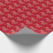 Papier Cadeau Chien de Noël Français Chien mignon Silhouette Rou (Coin)