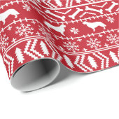 Papier Cadeau Chien de Noël Golden Retriever (Coin rond)