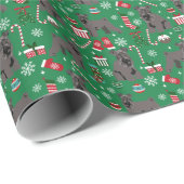 Papier Cadeau Chien de Noël Kerry Blue Terrier (Coin rond)