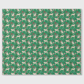 Papier Cadeau Chien de Noël Mastiff (Plat)
