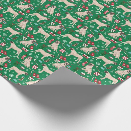 Papier Cadeau Chien de Noël Mastiff (Coin)