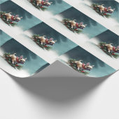 Papier Cadeau Chien de Noël neige hiver (Coin)